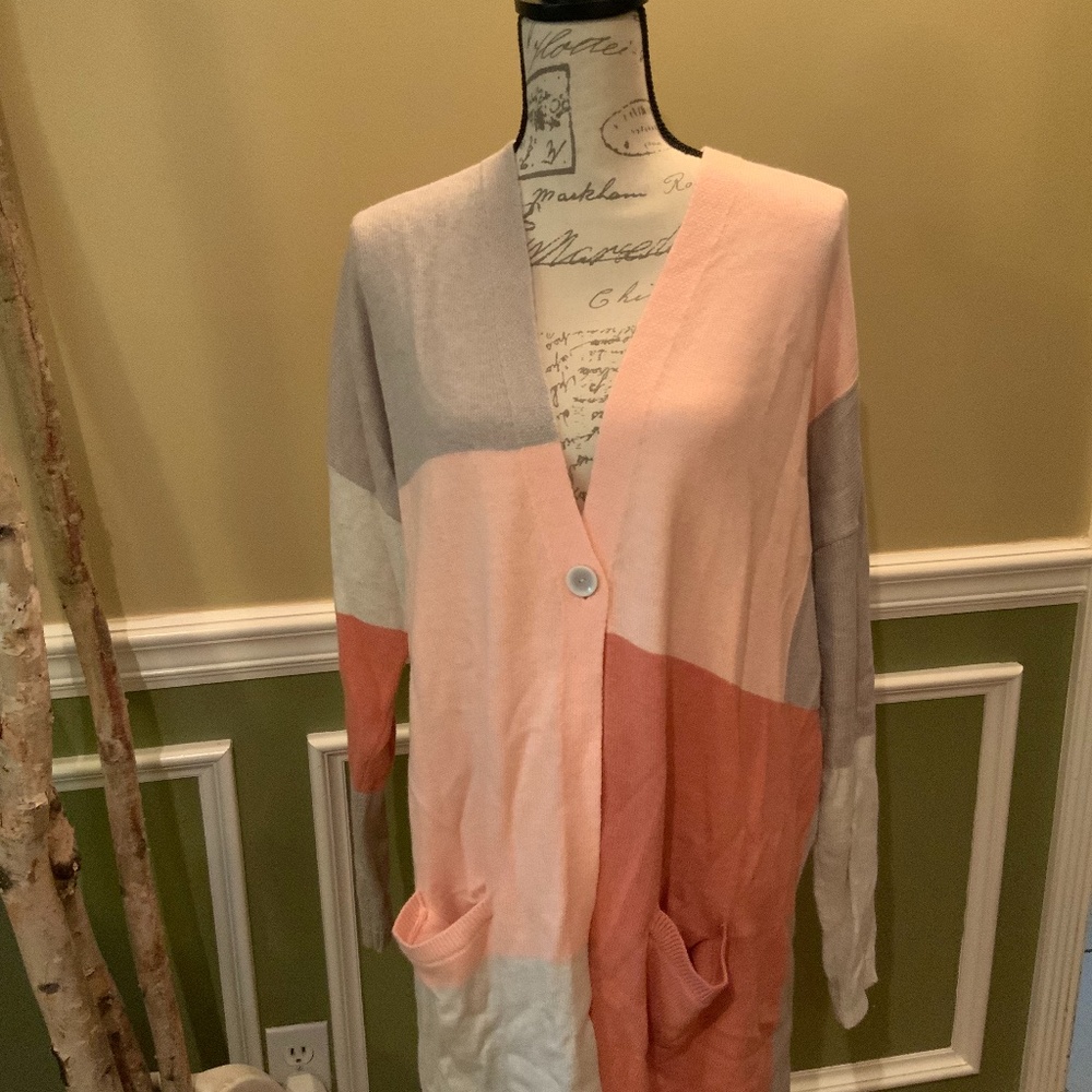 JJill Colorblock Cardigan Sweater